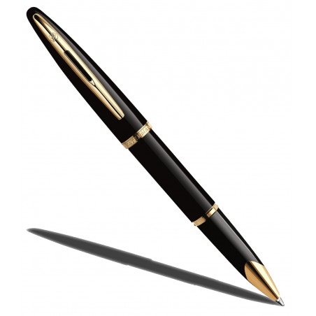 Stylo Plume Waterman Carène En Laque Noire - Plume Or Massif 18 Carats, Occasion, Prestige