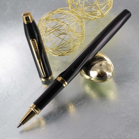 Stylo Roller Cross® Century II Précieux Laque Noire & Or 23 carats Stylo Roller Cross® Century II Précieux Laque Noire & Or 23 carats