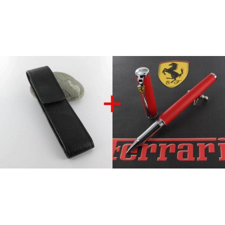 DUO FERRARI : Stylo Bille Ferrari® & Etui Cuir Noir oberthur® DUO FERRARI : Stylo Bille Ferrari® & Etui Cuir Noir oberthur®