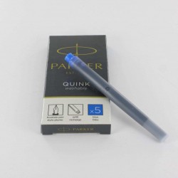 Cartouches Bleues effaçables Longues boite de 5 Parker® Quink