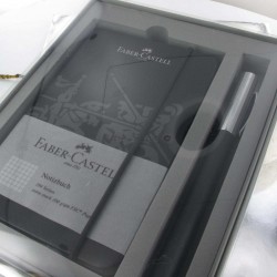 Coffret cadeau Stylo Roller Faber Castell®  "Ambition" Résine Précieuse Noire + Carnet