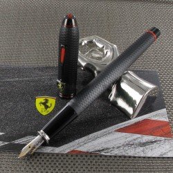 Stylo Plume Moyenne Cross® Ferrari® Townsend Noir Satiné Damier