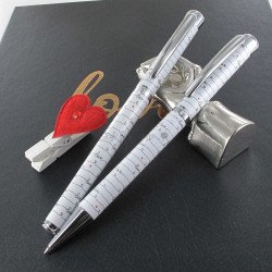 Parure stylos Plume & Bille Oberthur® "Idylle" Blanc