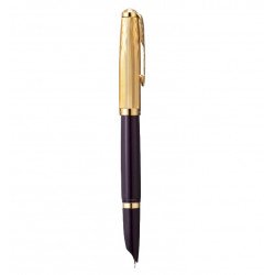 Stylo Plume Moyenne PARKER® 51 Prune & Or 18 carats