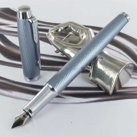 Parker IM Premium stylo plume, fine, en boîte-cadeau, blue (bleu/argent)