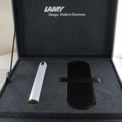 Stylo Plume Fine LAMY® DIALOG CC Laque Blanche + Etui cuir offert