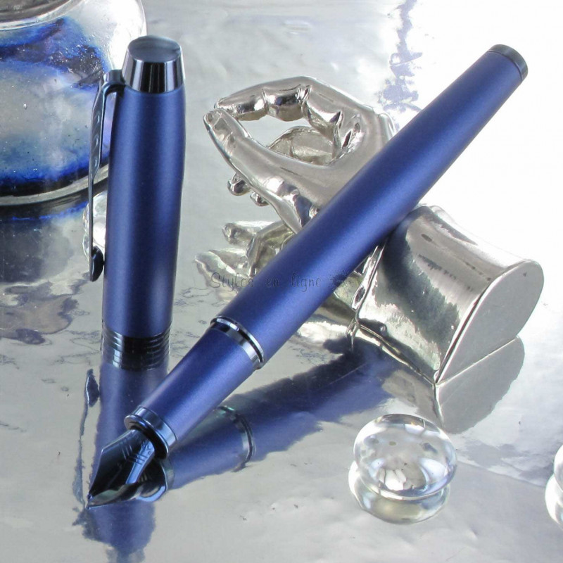 Etui cadeau stylo bille Parker IM Vibrant Ring corps acier Noir encre Bleue  - JPG