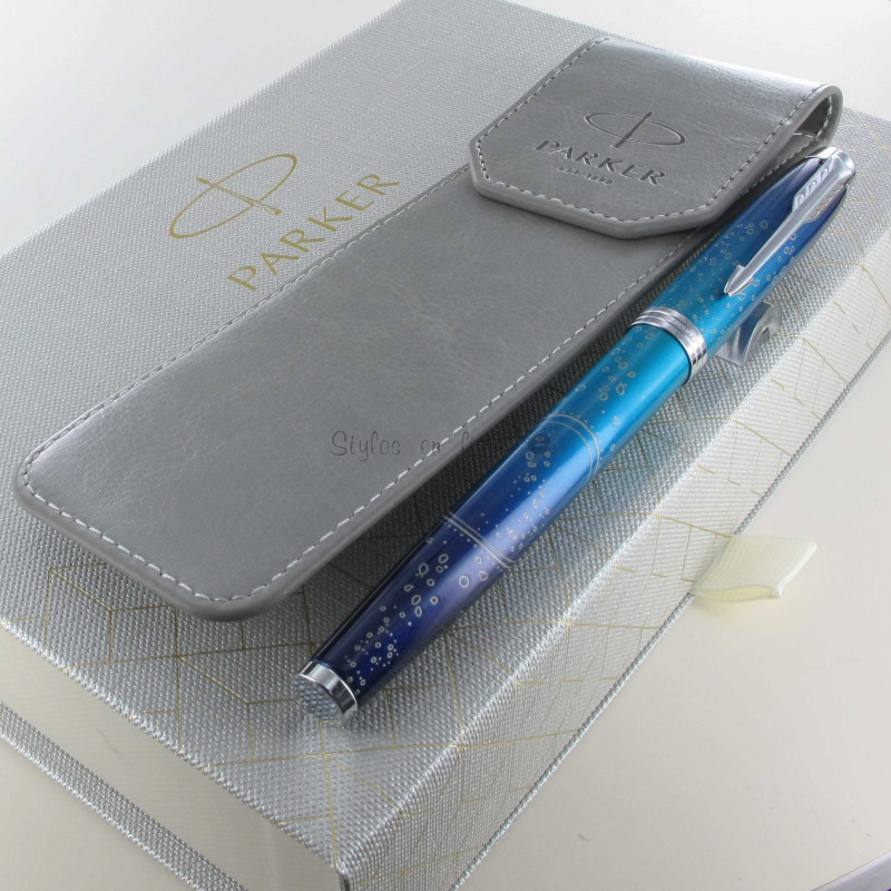 Set de stylo à bille FORME Vespa bleu avec boîte cadeau