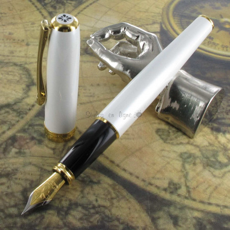 Stylo Plume Moyenne Diplomat® Excellence A2 Laqué Pearl Doré