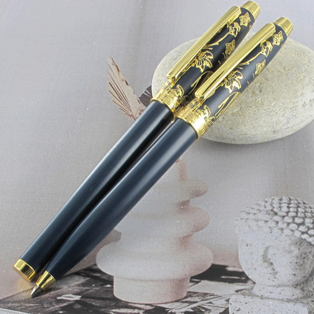 Parure 3 Stylos Plume, Bille Et Mine - Très Jolie - Neuf Sans Emballage D'origine