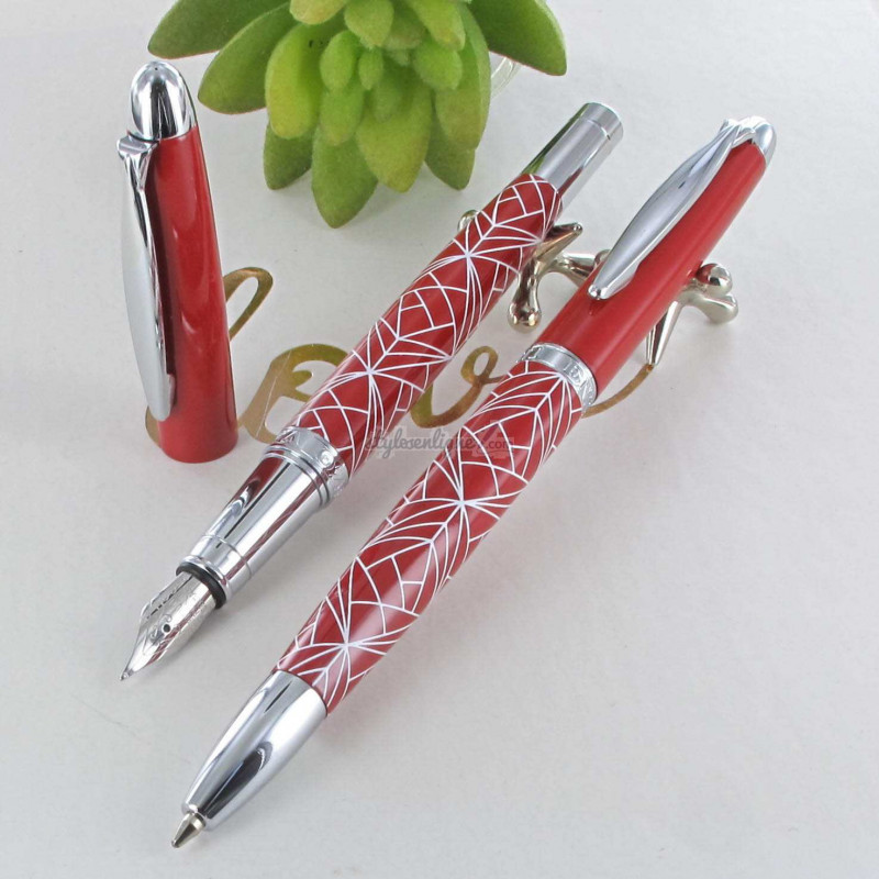 Parure de Stylos Plume & Bille Enzo Varini® "Maggiore" Rouge Parure de Stylos Plume & Bille Enzo Varini® "Maggiore" Rouge