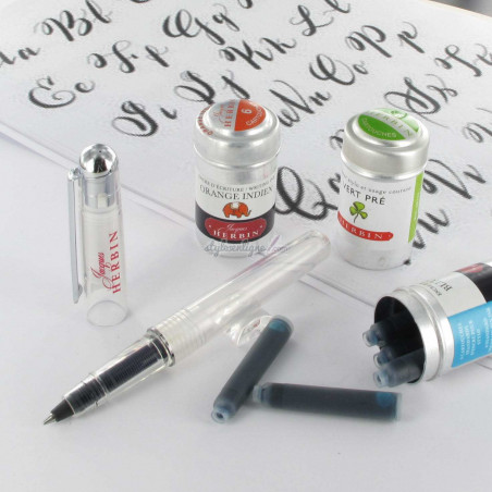 Stylo e-Roller J. Herbin® transparent à cartouche d'encre