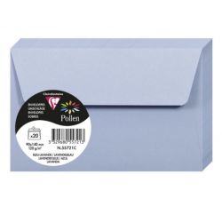 20 Enveloppes Pollen 90x140mm Adhésives Bleu Lavande