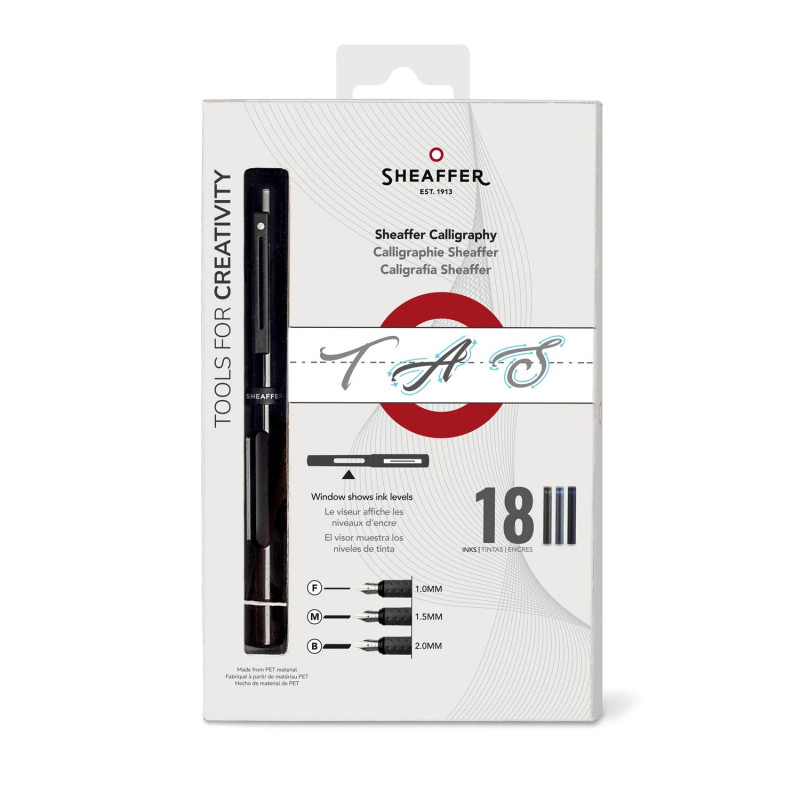 Kit de Calligraphie Sheaffer® Stylo Noir Plumes F, M, B avec 18 cartouches Kit de Calligraphie Sheaffer® Stylo Noir Plumes F, M, B avec 18 cartouches