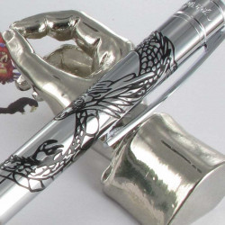 Stylo Bille ST Dupont® D-Initial "Dragon" Argenté