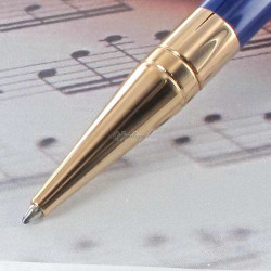 Stylo Bille ST Dupont® D-Initial Bleu-Roi et Or Rose