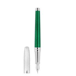 stylo plume Snake Skin vert – laque verte et motifs serpen