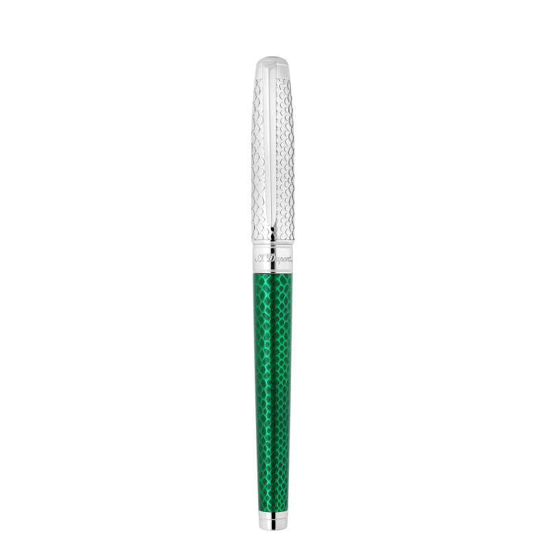 stylo plume S.T. Dupont Snake Skin vert – vue de face