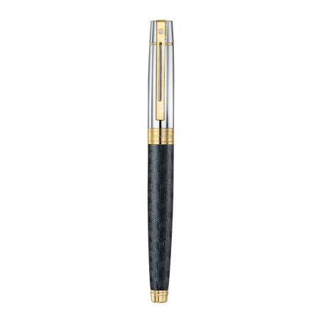 Stylo Plume 300 Noir gravé+attribut doré et chromé sheaffer