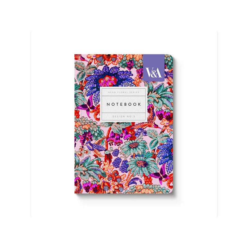 Carnet de notes A6 Premium à motif floral fluo et corail jungle OHH DEER®