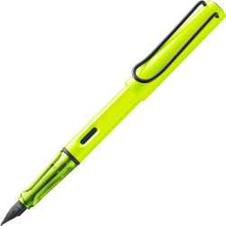 Stylo plume Lamy Safari jaune néon vue complète