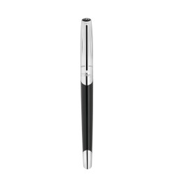 Stylo roller S.T. Dupont Défi Millenium noir brillant et chrome référence 402706 présenté fermé