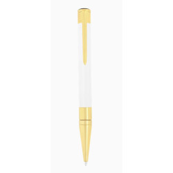 Stylo bille S.T. Dupont Initial finition laque blanche et attributs dorés.