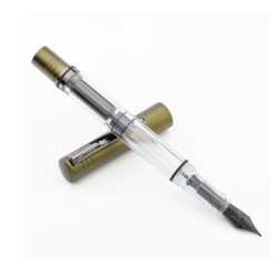 Stylo plume Monteverde USA MP1 Olive Green MV34103 ouvert avec capuchon