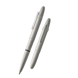 Fisher Space Pen Bullet chrome brossé 400BRCCL ouvert avec capuchon