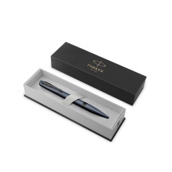Stylo bille Parker Meridian bleu et noir présenté dans son coffret cadeau