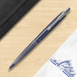 Stylo bille Parker Jotter Sydney sur bureau avec illustration de l’Opéra