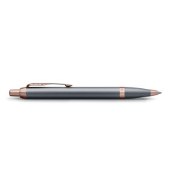 Stylo bille Parker IM Touche Finale bleu ardoise, vue horizontale